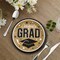 25 Congrats Grad Round Plates for Party Dinner Gold Paper 9 Inch Graduation Table Decor